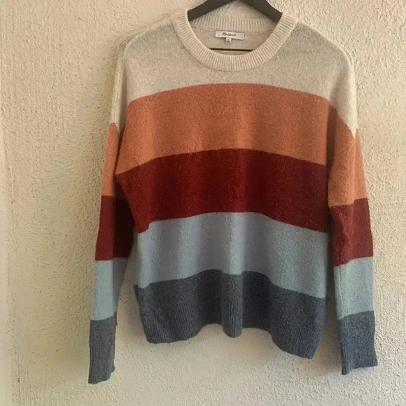 Madewell Crofton Striped Pullover Sweater in Coziest Yarn Size Small - Picture 2 of 7